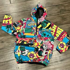 Reason Brand Anorak Bright Flower Cash Power Mesh Lined Windbreaker - Size Large